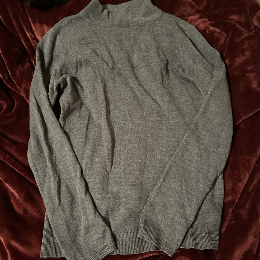 Grey turtleneck sweater